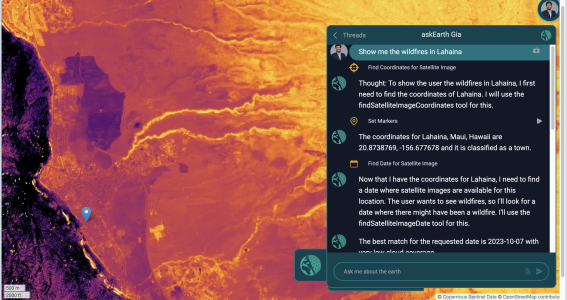 Large Language Model Agent to interact with Earth Observation