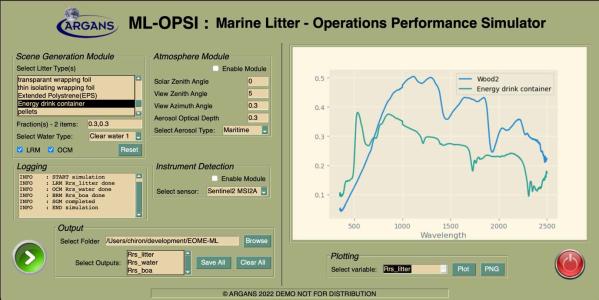 A Simulator for Marine Litter Observation from Space