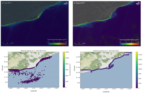 LOCATE: Prediction of plastic hot-spots in coastal regions using satellite derived plastic detection, cleaning data and numerical simulations in a coupled system