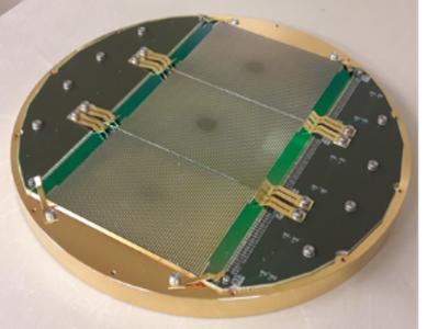Large-area staring kinetic inductance focal plane array operating at elevated temperature